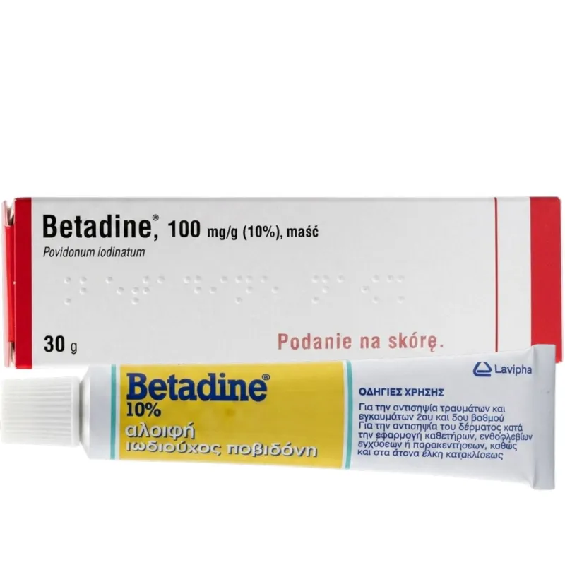 Betadine 100 mg/g maść, 30 g Inpharm (import równoległy) - Miejscowe leczenie ran, otarć i zakażeń skóry