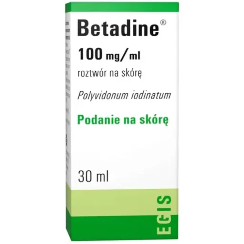 Betadine, 100mg/g, roztwór na skórę, 30 ml - Do dezynfekcji skóry przed zabiegiem bądź iniekcją