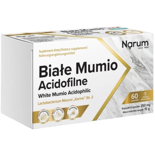 Narum Białe Mumio Acidofilne 250 mg, 60 kapsułek