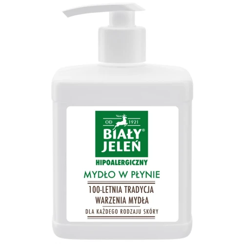 Biały Jeleń Hipoalergiczny Mydło w płynie, 500 ml - Bez parabenów i sztucznych barwników