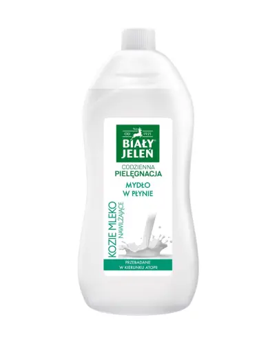 Biały Jeleń Mydło w płynie Kozie mleko zapas, 1 l - Naturalna troska o wrażliwą skórę