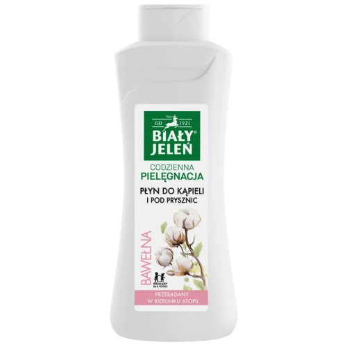 Biały Jeleń Płyn do kąpieli  i pod prysznic Bawełna, 750 ml - Do każdego typu skóry, w tym skóry wrażliwej