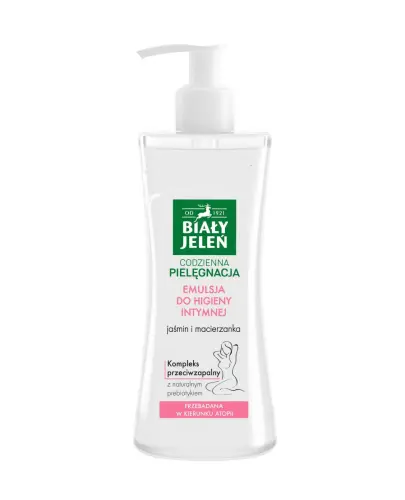 Biały Jeleń Emulsja do higieny intymnej z jaśminem i macierzanką, 265 ml - Delikatność macierzanki w codziennej higienie
