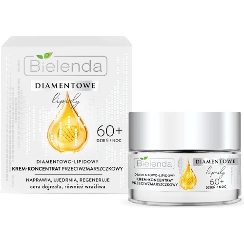 Bielenda Diamentowe Lipidy 60+ Diamentowo-lipidowy krem-koncentrat przeciwzmarszczkowy, 50 ml - Intensywna regeneracja i lifting skóry dojrzałej