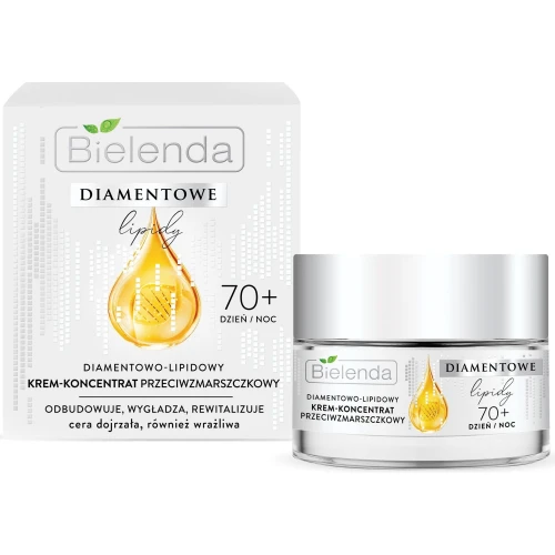 Bielenda Diamentowe Lipidy 70+ Diamentowo-lipidowy krem-koncentrat przeciwzmarszczkowy, 50 ml - Odżywienie i lifting skóry dojrzałej