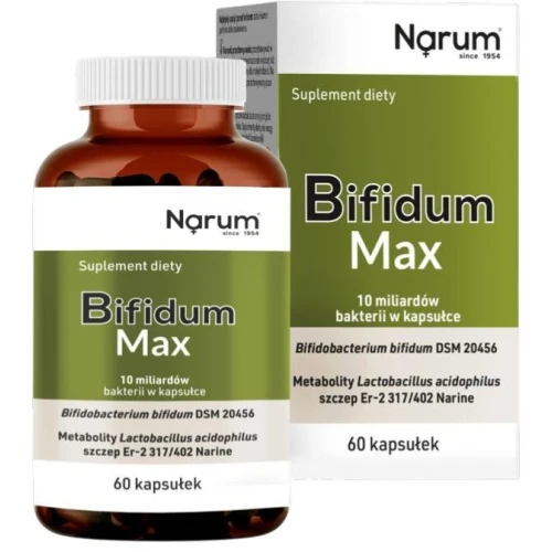 Narum Bifidum Max, 60 kapsułek - 10 miliardów bakterii probiotycznych w jednej kapsułce