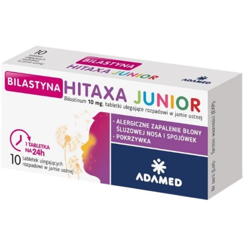 Bilastyna Hitaxa Junior 10 mg, 10 tabletek - Lek przeciwhistaminowy