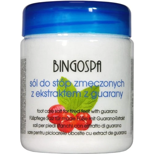 BingoSpa Sól do stóp zmęczonych, 550 g - Z guaraną i minerałami - przynosi ulgę zmęczonym nogom