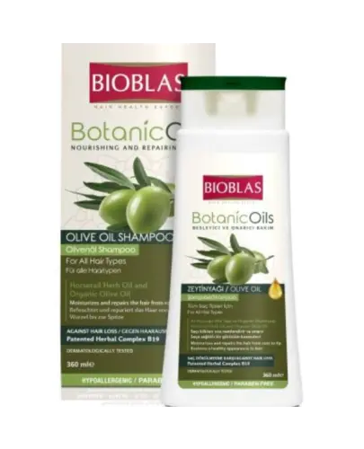 Bioblas Botanic Oils Szampon do włosów nawilżająco regenerujący z oliwą z oliwek, 360 ml - Przeznaczony do intensywnej pielęgnacji swoich włosów