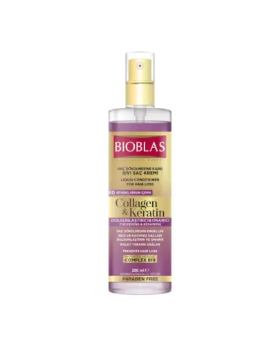 Bioblas Kolagenowo-keratynowa odżywka ziołowa w płynie do włosów, 200 ml - Odżywia i wzmacnia włosy oraz zapobiega ich nadmiernemu wypadaniu
