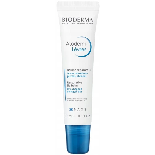 Bioderma Atoderm Lèvres Baume Balsam do ust, 15 ml - Codzienna kuracja nawilżająca, która łagodzi, odżywia i naprawia uszkodzone usta