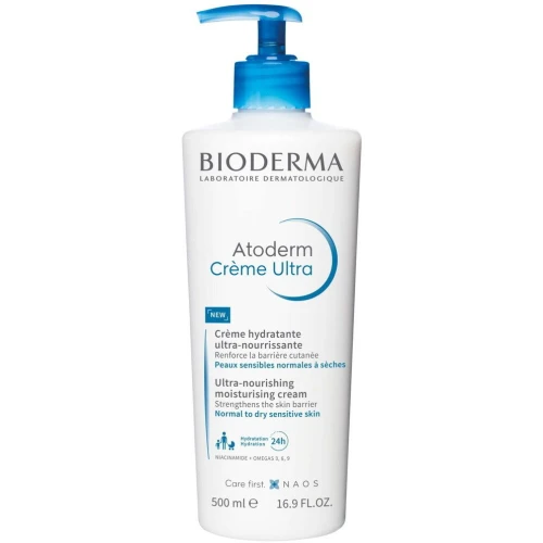 Bioderma Atoderm Creme Ultra Ultraodżywczy krem nawilżający, 500 ml - Wzmocniona bariera ochronna skóry dla całej rodziny