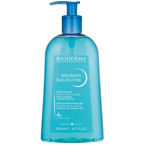 Bioderma Atoderm Gel douche, żel pod prysznic, 500 ml - Bez dodatku mydła, do higieny skóry suchej i normalnej