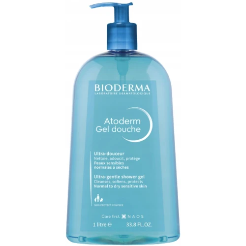 Bioderma Atoderm Gel Douche Żel pod prysznic i do kąpieli, 1000 ml - Do skóry suchej i wrażliwej dla całej rodziny