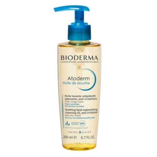 Bioderma Atoderm Huile de douche Nawilżający olejek do kąpieli i pod prysznic, 200 ml - Myje i łagodzi podrażnienia