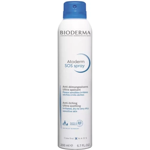 Bioderma Atoderm SOS Spray, 200 ml - Ultrałagodzący spray eliminujący swędzenie skóry