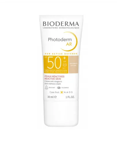 Bioderma Photoderm AR SPF50+ krem tonujący, 30 ml - Do pielęgnacji przeciwsłonecznej skóry z problemami naczynkowymi