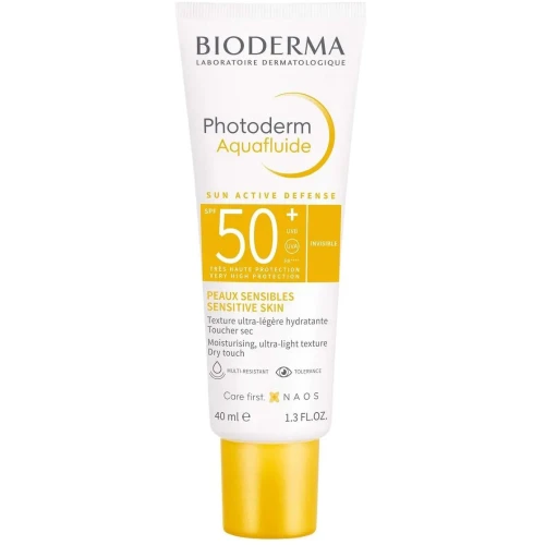 Bioderma Photoderm Aquafluide bezbarwny SPF50+, ultralekki fluid do skóry normalnej, 40 ml - Ultralekki fluid do pielęgnacji przeciwsłonecznej