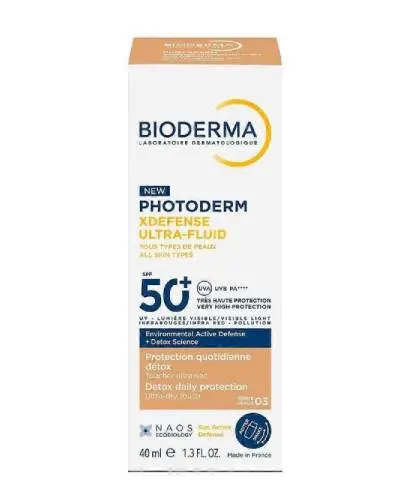 Bioderma Photoderm XDefense Ultra-Fluid SPF50+ Ultralekki fluid 03, 40 ml - Ochrona przeciwsłoneczna i wyrównany koloryt Bioderma Photoderm XDefense Ultra-Fluid SPF50+ Ultralekki fluid 03, 40 ml - Ochrona przeciwsłoneczna i wyrównany koloryt