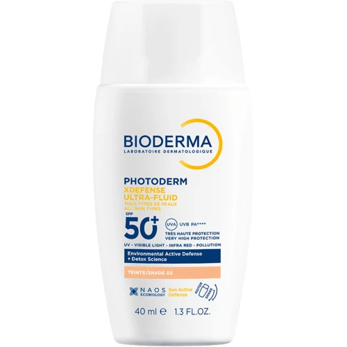 Bioderma Photoderm XDefense Ultra-Fluid SPF50+ Ultralekki fluid 02, 40 ml - Beztłuszczowa, matująca formuła