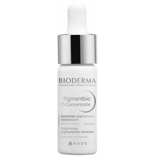 Bioderma Pigmentbio Rozjaśniający koncentrat do twarzy z witaminą C, 15 ml  - Przywraca blask i redukuje przebarwienia