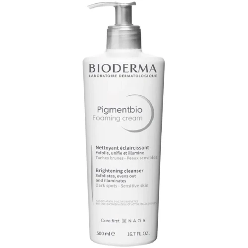 Bioderma Pigmentbio, kremowy żel oczyszczająco-złuszczający, 500 ml - Kremowy żel oczyszczająco-złuszczający do skóry twarzy i ciała