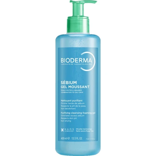 Bioderma Sébium Gel Moussant żel do mycia twarzy, 400 ml - Regulacja sebum i zwężenie porów