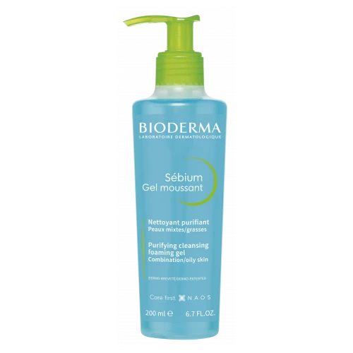 Bioderma Sebium Moussant Żel do mycia antybakteryjny, 200 ml - Delikatna formuła nie zawiera mydła