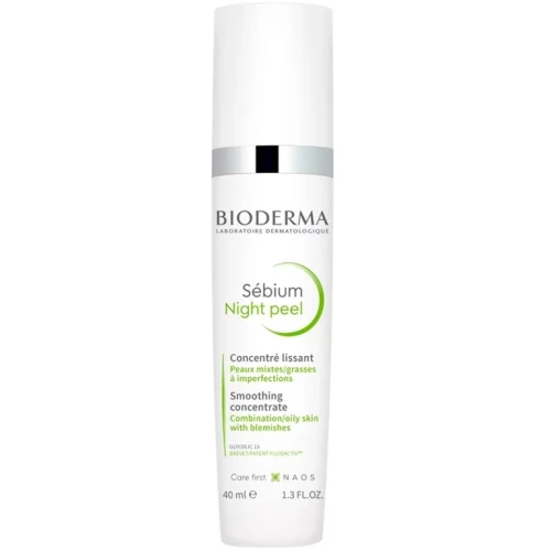 Bioderma Sebium Night Peel Peeling na noc, 40 ml - Delikatny peeling dermatologiczny na noc przywracający skórze naturalny blask