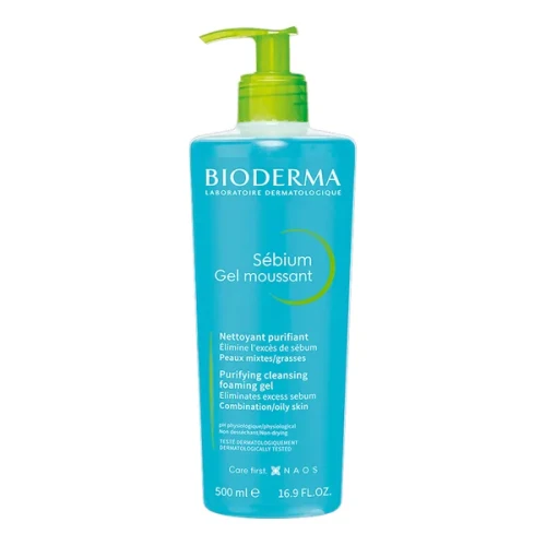Bioderma Sebium Gel Moussant Żel do mycia twarzy, 500 ml - Antybakteryjny żel oczyszczający
