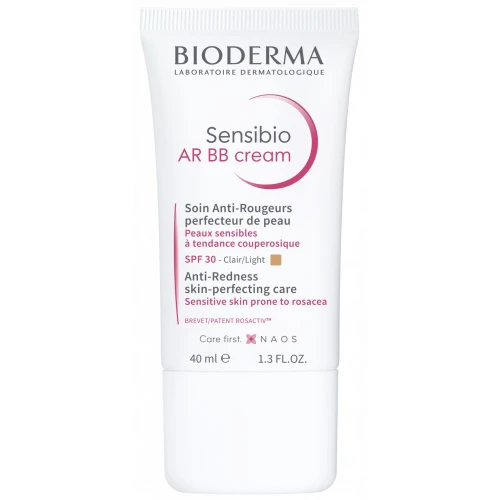 Bioderma Sensibio AR Krem BB do skóry wrażliwej i naczynkowej SPF 30, 40 ml  - Redukuje i maskuje zaczerwienienia