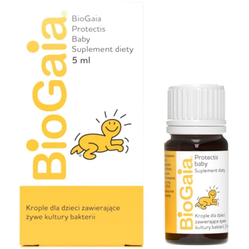 BioGaia Protectis Baby, krople doustne, 5 ml - Suplement diety ze szczepem bakterii kwasu mlekowego Lactobacillus reuteri Protectis