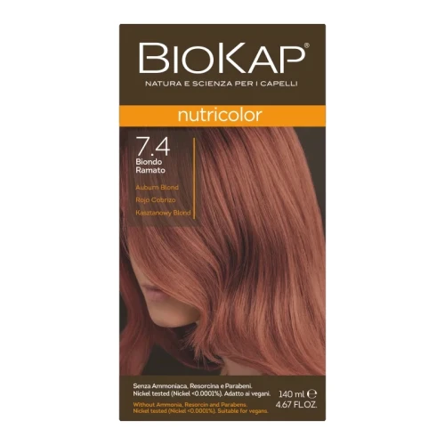 Biokap Nutricolor 7.4 Kasztanowy blond, 140 ml - Farba do włosów bez amoniaku