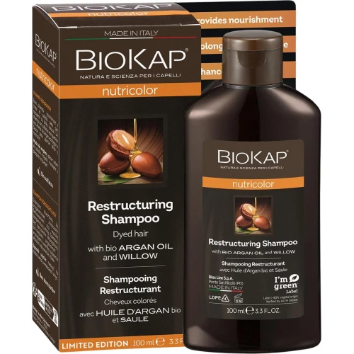 Biokap Nutricolor Szampon Odbudowujący bez siarczanów, 100 ml - Zapewnia włosom odżywienie i blask