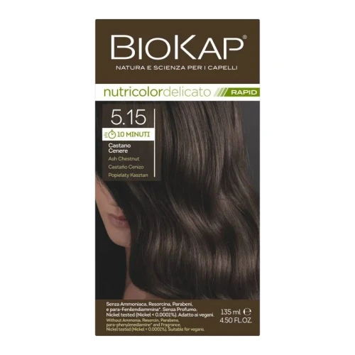 Biokap Nutricolor Delicato Rapid 5.15 Popielaty Kasztan, 135 ml - Szybka koloryzacja włosów w 10 minut