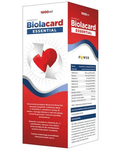 Biolacard Essential, płyn doustny, 1000ml -  Suplement diety z witaminami i wyciągami ziołowymi