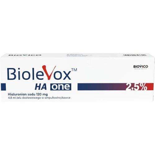 Biolevox HA One 2,5% ampułko-strzykawka, 4,8 ml - Jednorazowy zastrzyk w kolano z kwasu hialuronowego