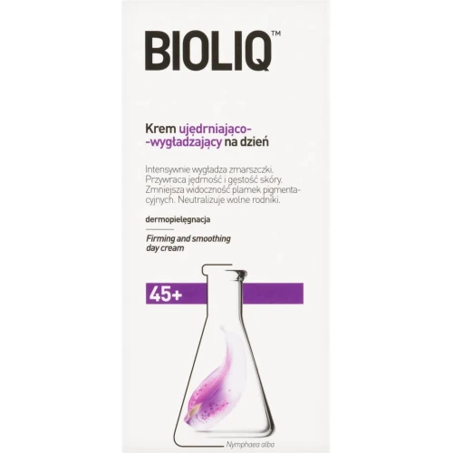 Bioliq 45+, krem ujędrniająco–wygładzający na dzień, 50ml - Wyrównuje zmarszczki oraz poprawia owal twarzy