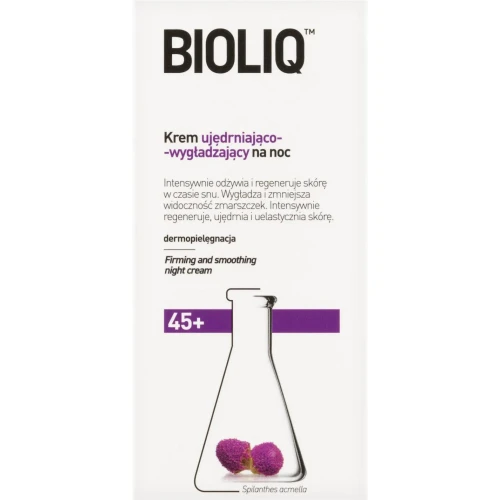 Bioliq 45+, krem ujędrniająco–wygładzający na noc, 50 ml - Intensywnie regeneruje, ujędrnia i uelastycznia skórę twarzy   