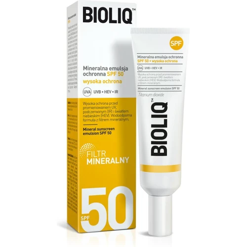 Bioliq SPF, mineralna emulsja ochronna SPF50, 30 ml - Maksymalna ochrona mineralna dla cery wrażliwej