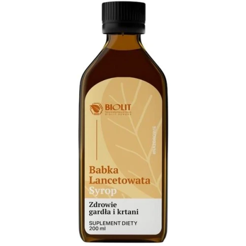 Biolit Babka lancetowata, syrop 200 ml - Wsparcie zdrowia gardła, krtani i strun głosowych