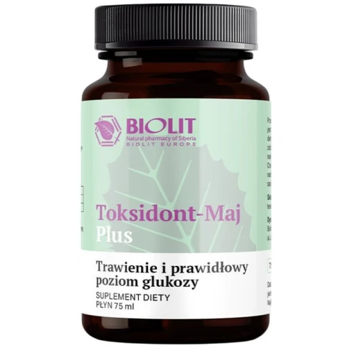 Biolit Toksidont Maj Plus, płyn 75 ml - Ekstrakt z korzenia łopianu wspiera trawienie i pomaga utrzymać prawidłowy poziom glukozy