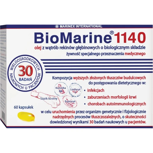 BioMarine 1140, 60 kapsułek - Olej z wątroby rekinów głębinowych dla dorosłych