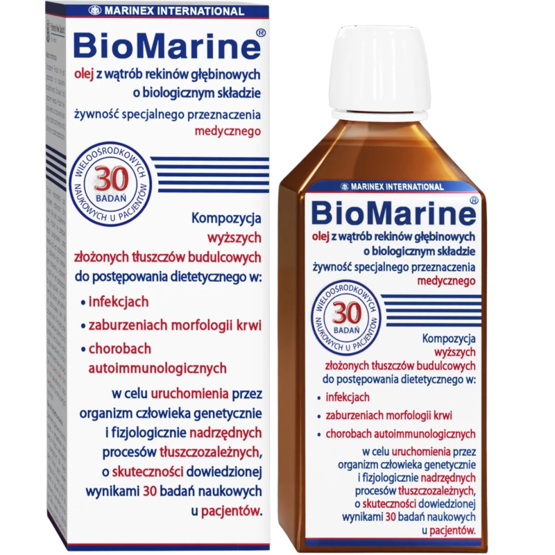Biomarine, płyn 100 ml - Naturalny olej z wątrób rekinów głębinowych