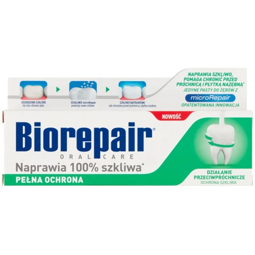 Biorepair Pełna Ochrona Pasta do zębów, 75 ml - Kompleksowa ochrona szkliwa i świeży oddech z technologią microRepair®