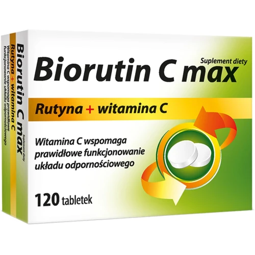 Biorutin C Max, 120 tabletek - Witamina C z rutyną dla wsparcia odporności