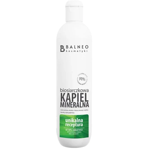 Balneokosmetyki, Biosiarczkowa kąpiel mineralna, płyn do kąpieli 500 ml - Delikatnie myje, zmiękcza i oczyszcza skórę