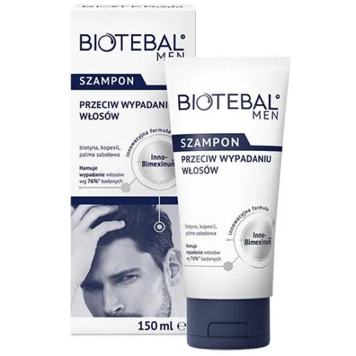 Biotebal Men szampon przeciw wypadaniu włosów, 150 ml - Dla mężczyzn, do włosów nadmiernie wypadających z łupieżem