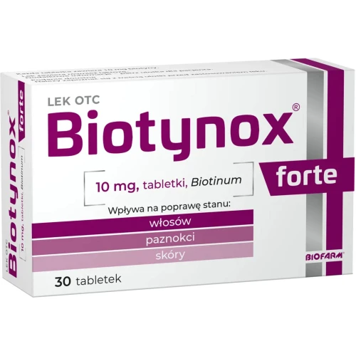 Biotynox Forte 10 mg, 30 tabletek - Uzupełnia niedobory, wzmacnia włosy i paznokcie