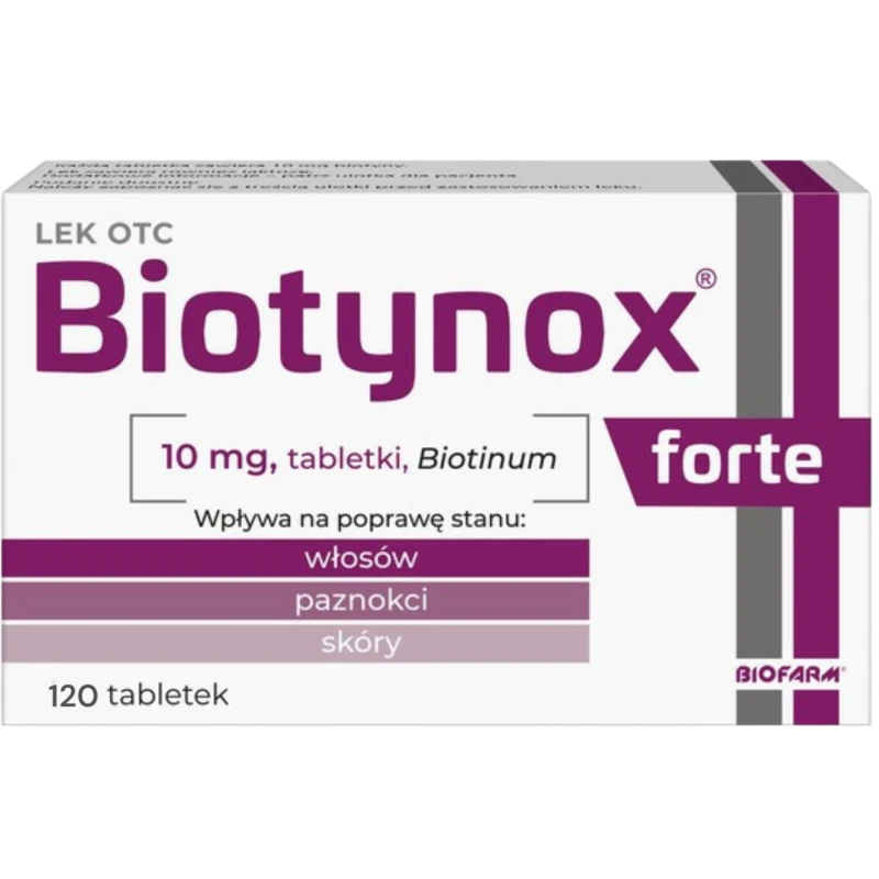 Biotynox Forte, 120 tabletek - Na wypadanie włosów będące wynikiem niedoboru biotyny
